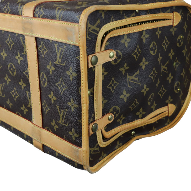 Sac Chien 40 Pet Carrier Monogram Brown GHW