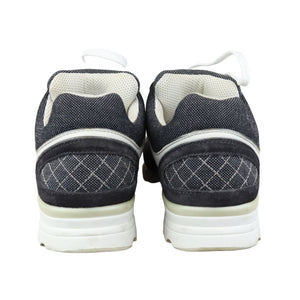 CC Logo Lace Up Sneakers Suede Leather Black White Size 38