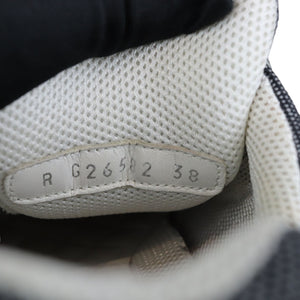 CC Logo Lace Up Sneakers Suede Leather Black White Size 38