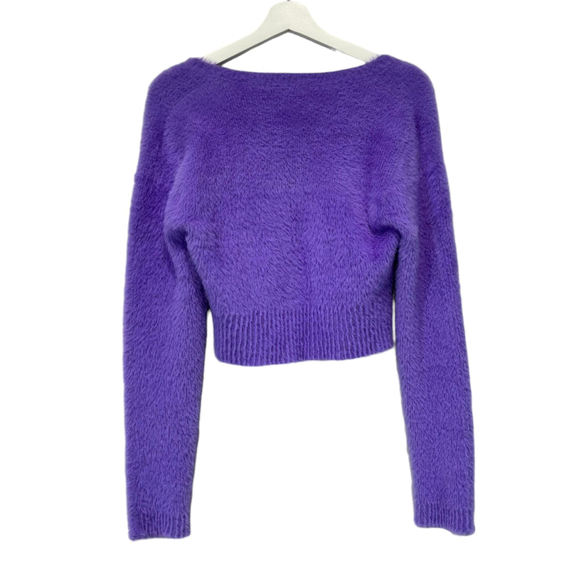 La Maille Pablo Cardigan Sweater Purple Size 40