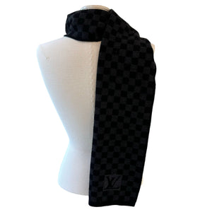 Graphite Scarf Wool Damier Black