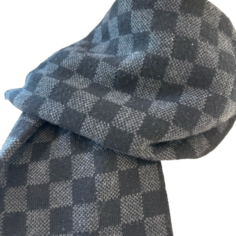 Graphite Scarf Wool Damier Black