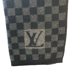 Graphite Scarf Wool Damier Black