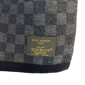 Graphite Scarf Wool Damier Black