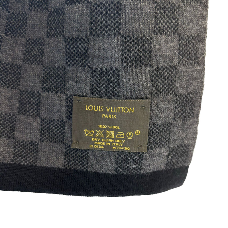 Graphite Scarf Wool Damier Black