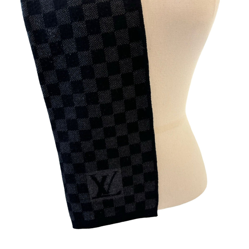 Graphite Scarf Wool Damier Black