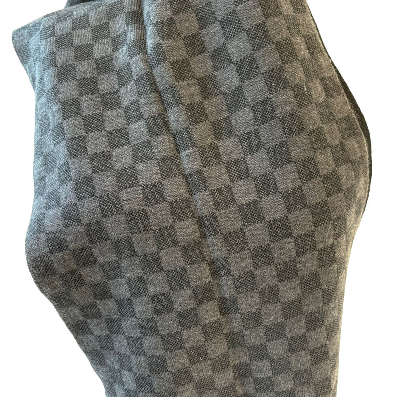 Graphite Scarf Wool Damier Black