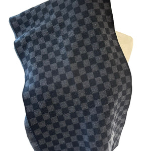 Graphite Scarf Wool Damier Black