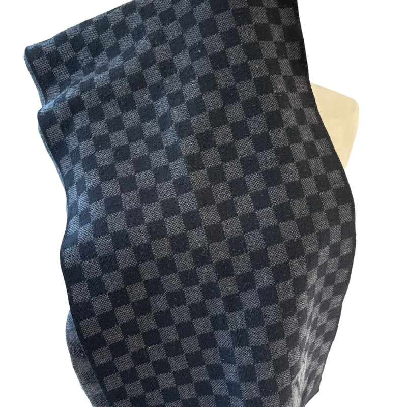 Graphite Scarf Wool Damier Black