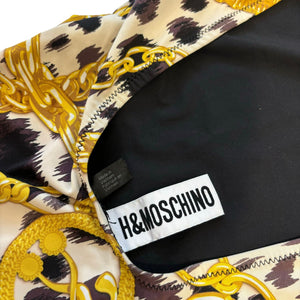 One Piece Swimsuit Gold Chain Baroque Printed Size 36