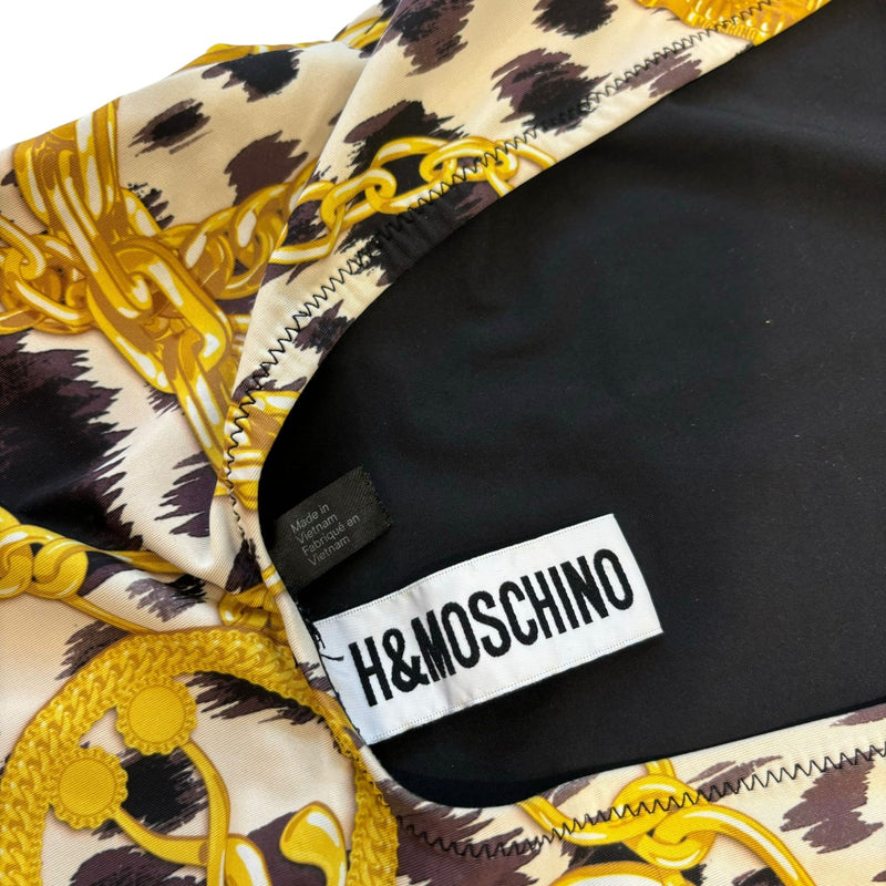 One Piece Swimsuit Gold Chain Baroque Printed Size 36
