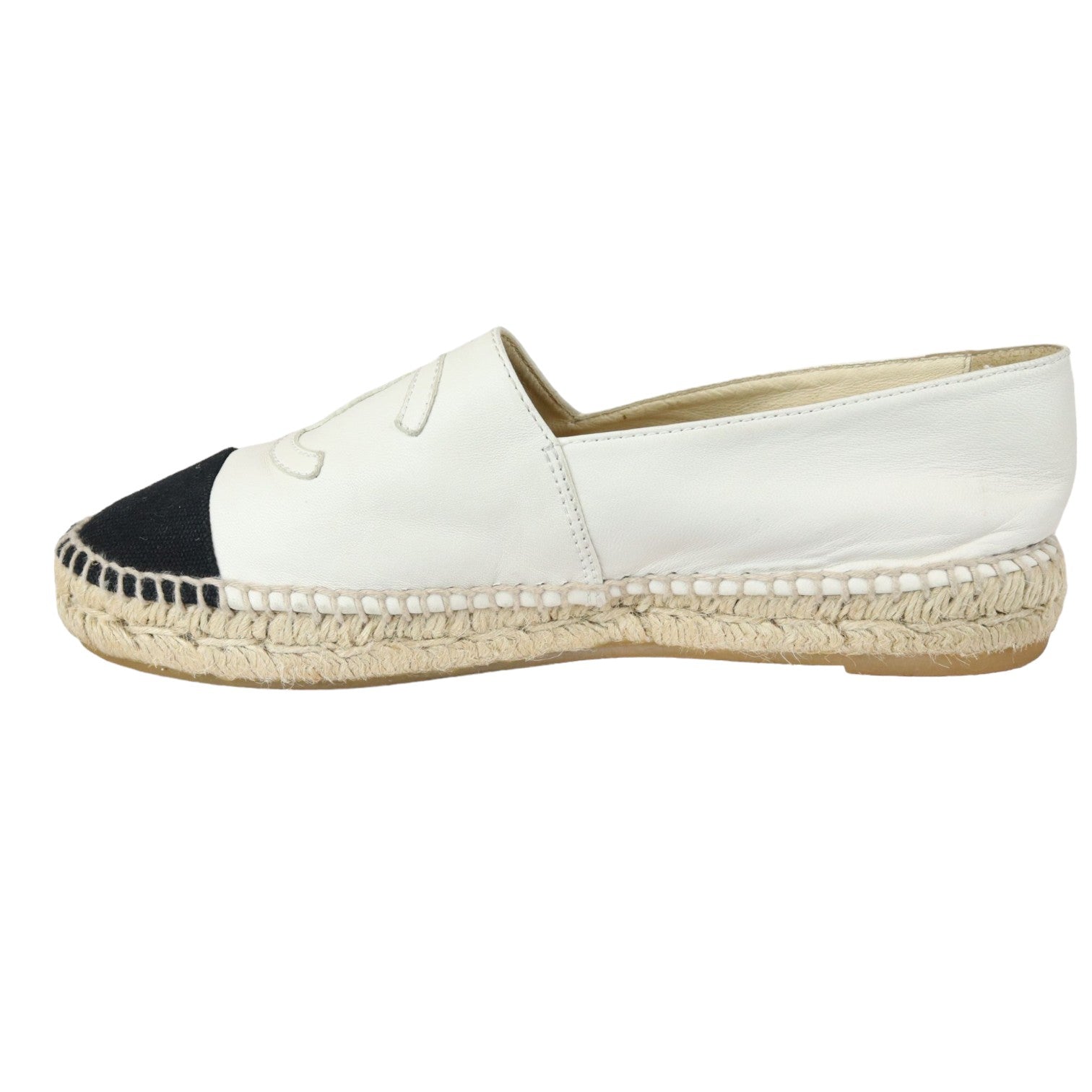 Chanel CC Espadrilles Lambskin White Black Size 37 – Bag