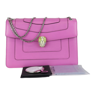 Serpenti Forever Shoulder Calfskin Pink SHW