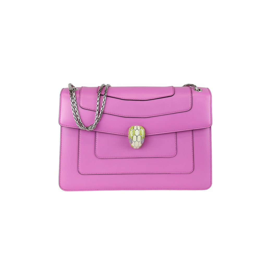 Serpenti Forever Shoulder Calfskin Pink SHW