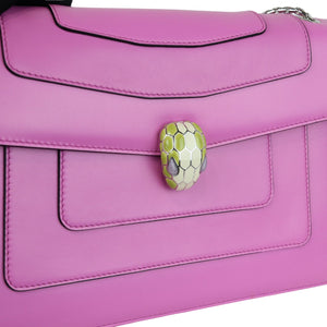 Serpenti Forever Shoulder Calfskin Pink SHW