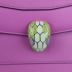 Serpenti Forever Shoulder Calfskin Pink SHW