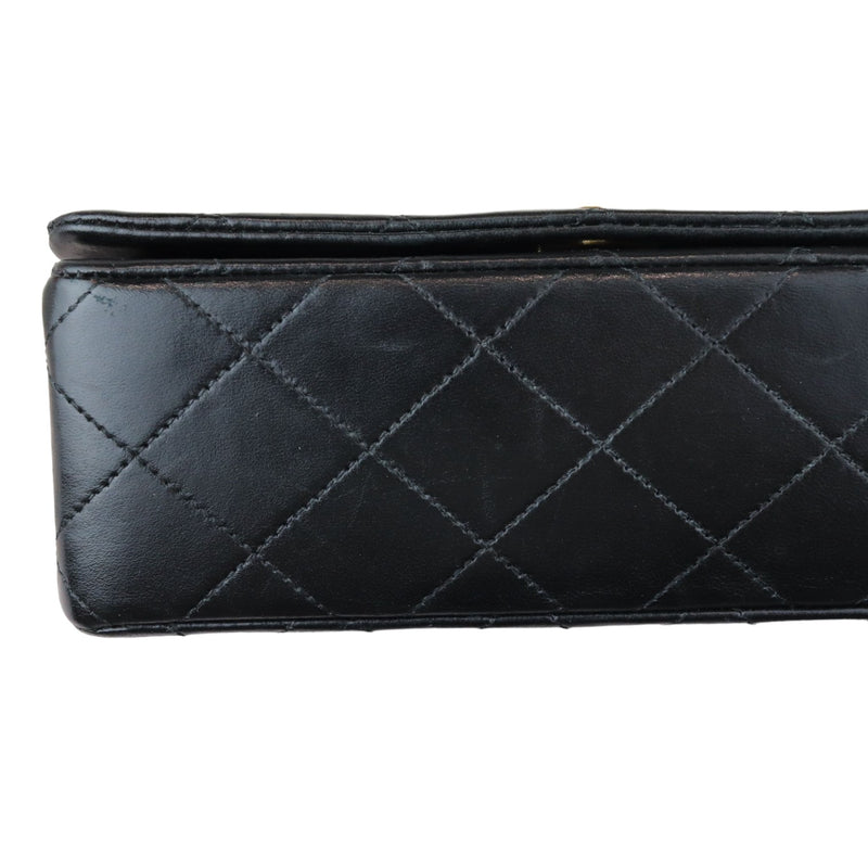 Vintage Single Full Flap Mini Lambskin Quilted Black GHW