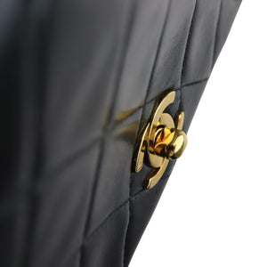 Vintage Single Full Flap Mini Lambskin Quilted Black GHW