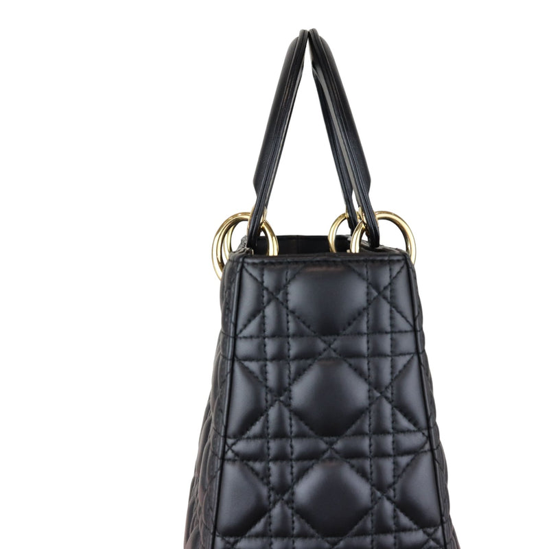 Lambskin Cannage Medium Lady Dior Black GHW