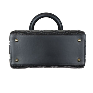 Lambskin Cannage Medium Lady Dior Black GHW