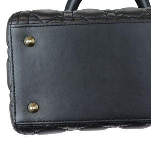 Lambskin Cannage Medium Lady Dior Black GHW