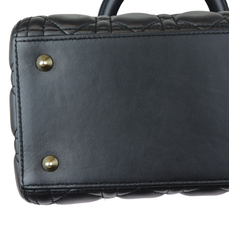 Lambskin Cannage Medium Lady Dior Black GHW