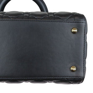 Lambskin Cannage Medium Lady Dior Black GHW