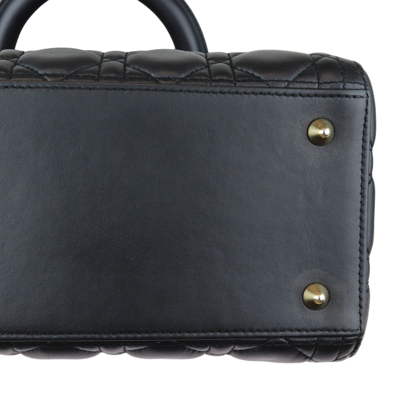 Lambskin Cannage Medium Lady Dior Black GHW