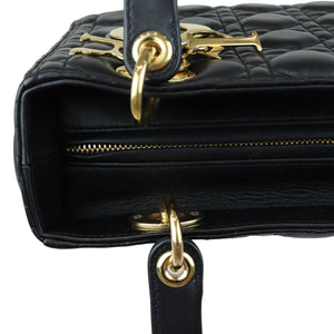 Lambskin Cannage Medium Lady Dior Black GHW