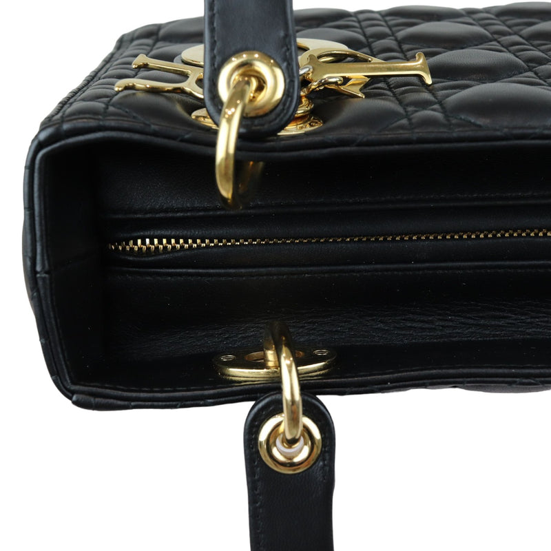 Lambskin Cannage Medium Lady Dior Black GHW