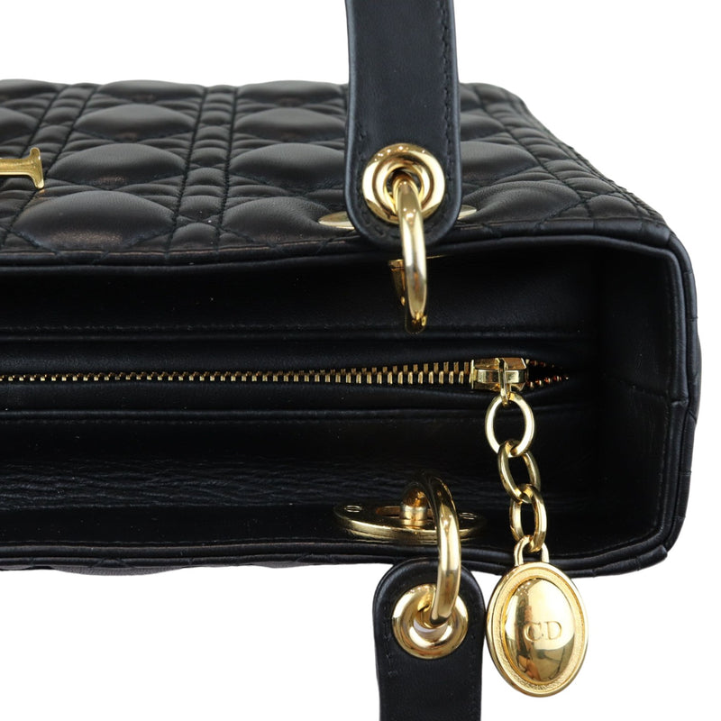 Lambskin Cannage Medium Lady Dior Black GHW