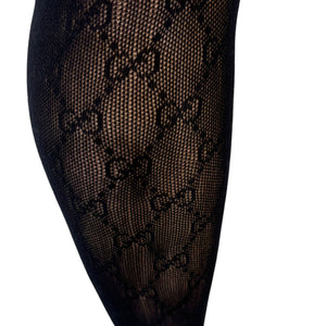 Stretch knitted Interlocking GG Tights Black