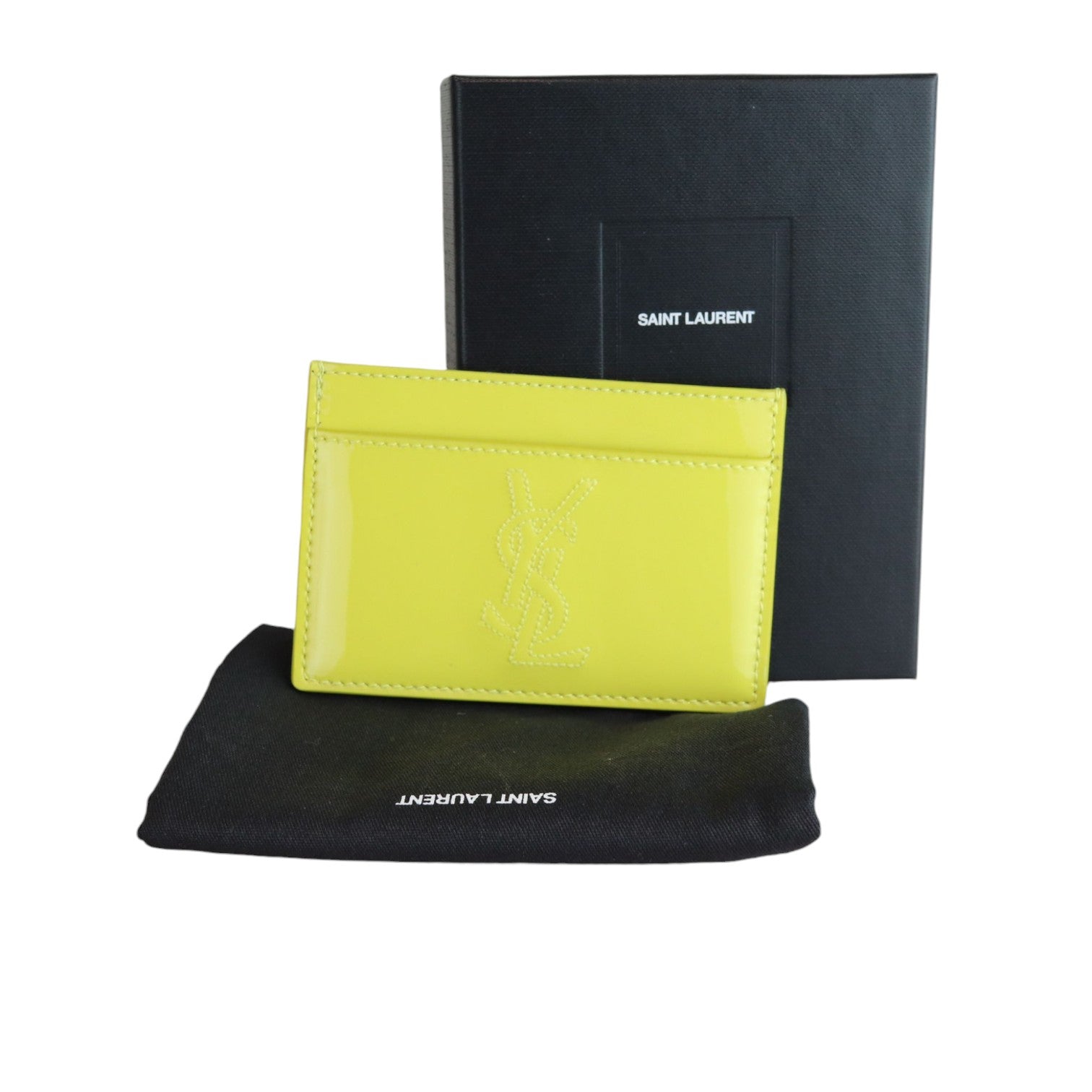 YSL イエローレザー名刺入れ Saint Laurent Belle De Jour Card Case Patent Yellow – Bag