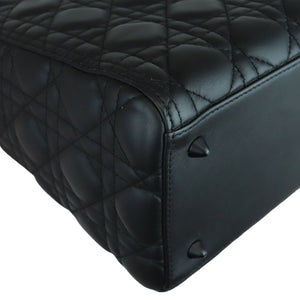 Lady Dior Medium Ultra Matte Calfskin Cannage Black BHW