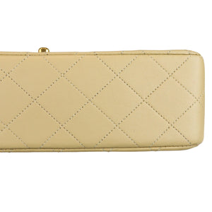 Vintage Classic Double Flap Medium Lambskin Beige GHW