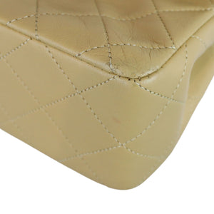 Vintage Classic Double Flap Medium Lambskin Beige GHW