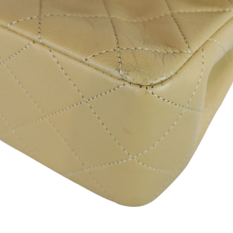 Vintage Classic Double Flap Medium Lambskin Beige GHW