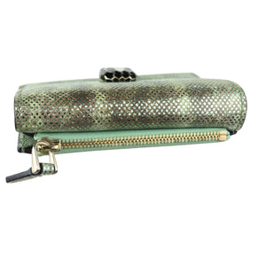 Serpenti Forever Compact Wallet Karung Calfskin Green