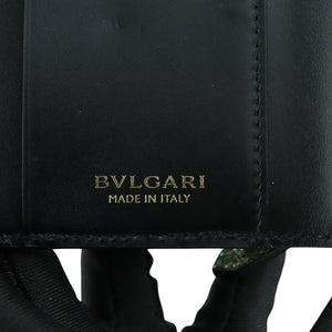 Serpenti Forever Compact Wallet Karung Calfskin Green