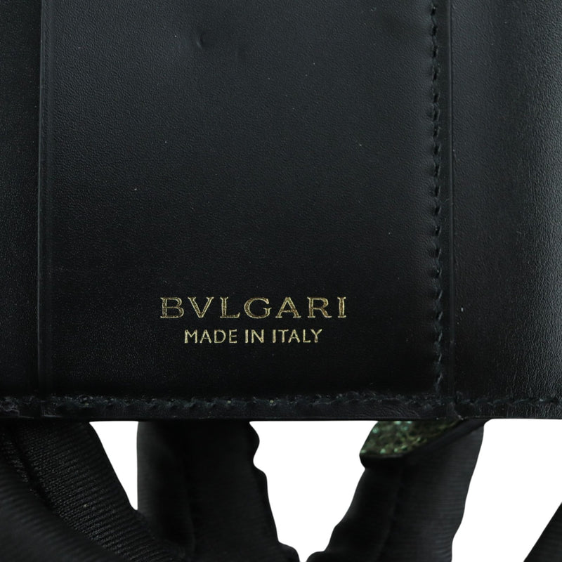 Serpenti Forever Compact Wallet Karung Calfskin Green