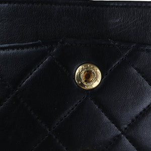 Vintage Double Flap Small Lambskin Quilted Black GHW
