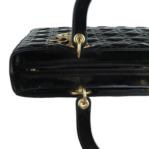 Lady Dior Large Patent Quilted Black GHW