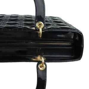 Lady Dior Large Patent Quilted Black GHW