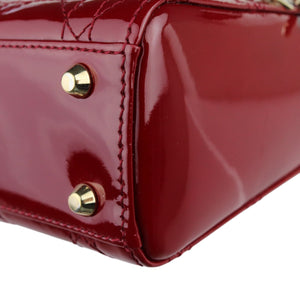 Lady Dior Mini Patent Quilted Red GHW