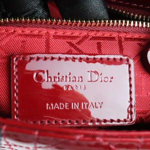 Lady Dior Mini Patent Quilted Red GHW