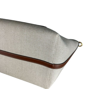 Soft Pocket Tote Medium Canvas Leather Brown Beige GHW