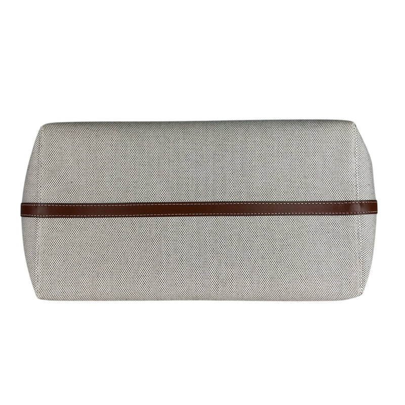 Soft Pocket Tote Medium Canvas Leather Brown Beige GHW