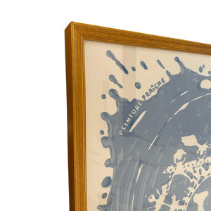 Silk Scarf with H Logo Framed Brown Blue