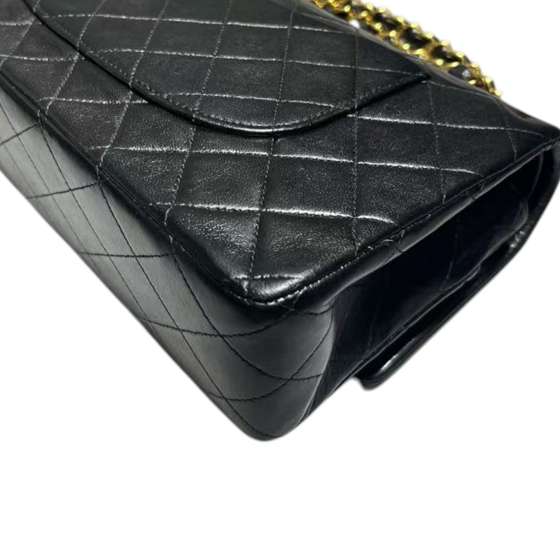 Vintage Classic Double Flap Medium Lambskin Quilted Black GHW