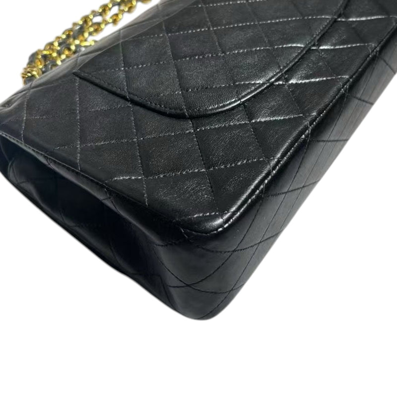 Vintage Classic Double Flap Medium Lambskin Quilted Black GHW